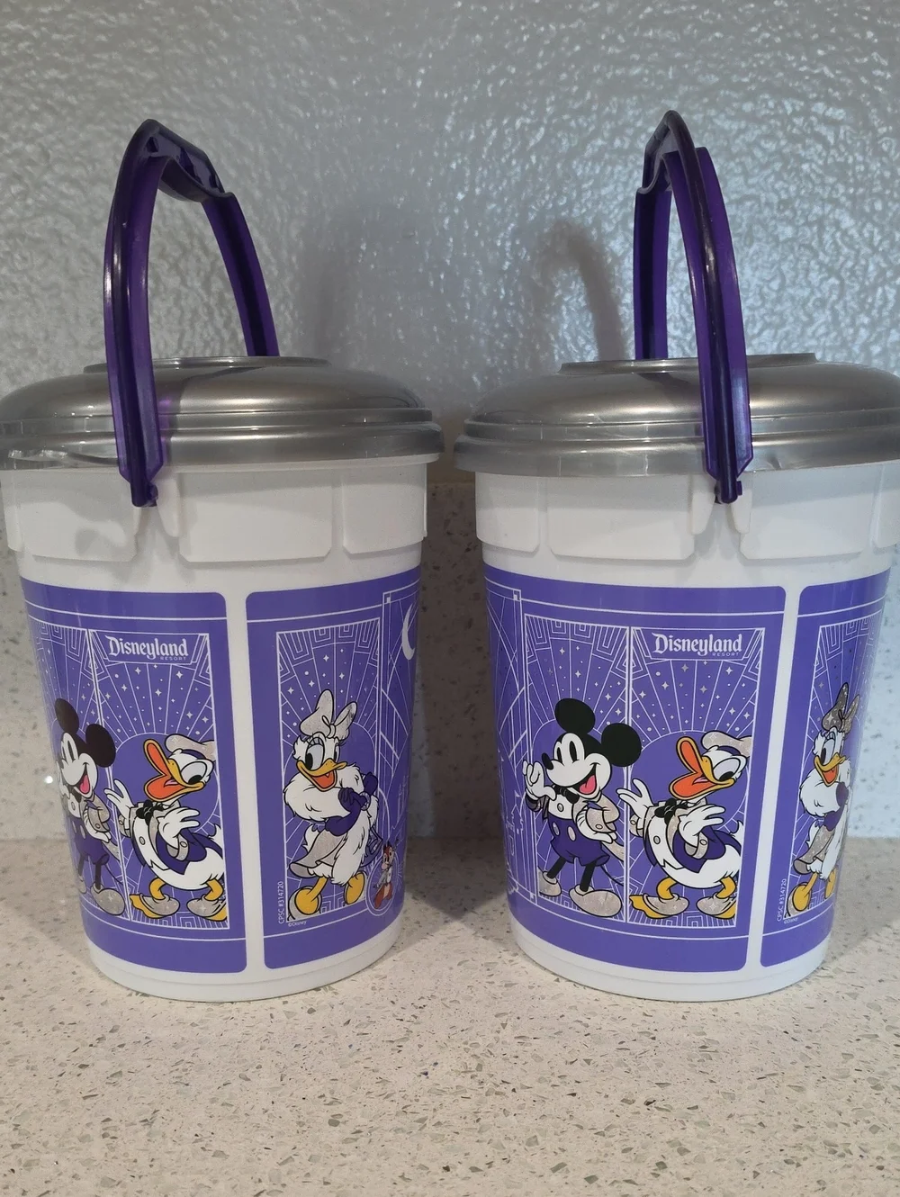 Disney 100 Years Of Wonder Anniversary, Two Popcorn Buckets, Disneyland Limited